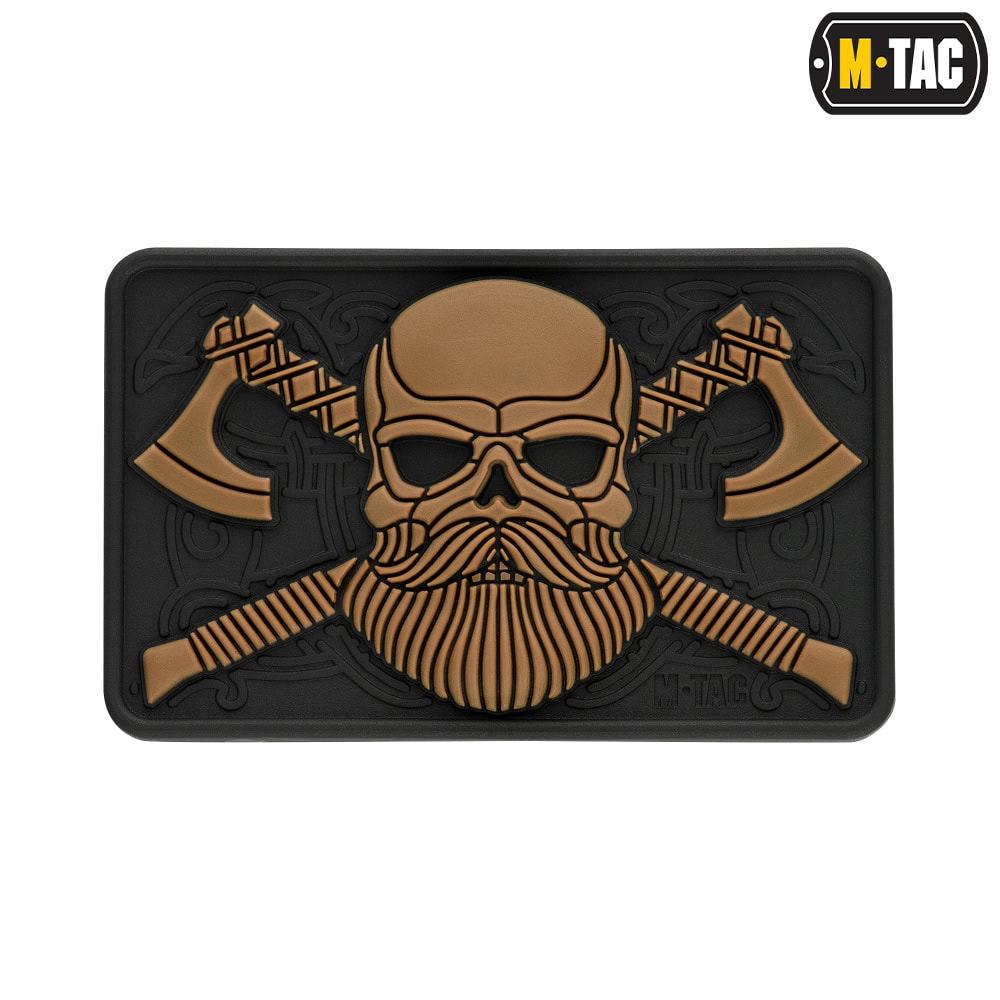 Uzšuve - bearded skull 3d pvc black/coyote