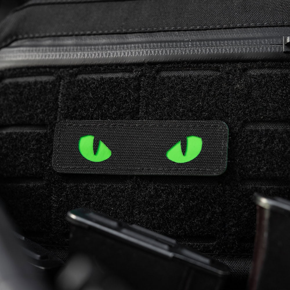 Uzšuves - M-Tac patch Cat Eyes Laser Cut Black/Green/GID
