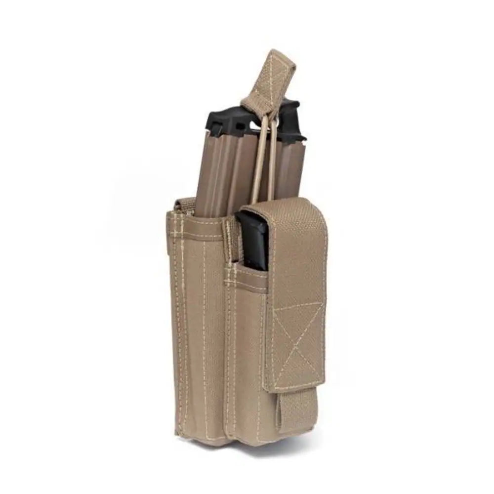 Aptversoma WAS Single Open 5.56mm Mag Pouch with 9mm Pistol Pouch Coyote