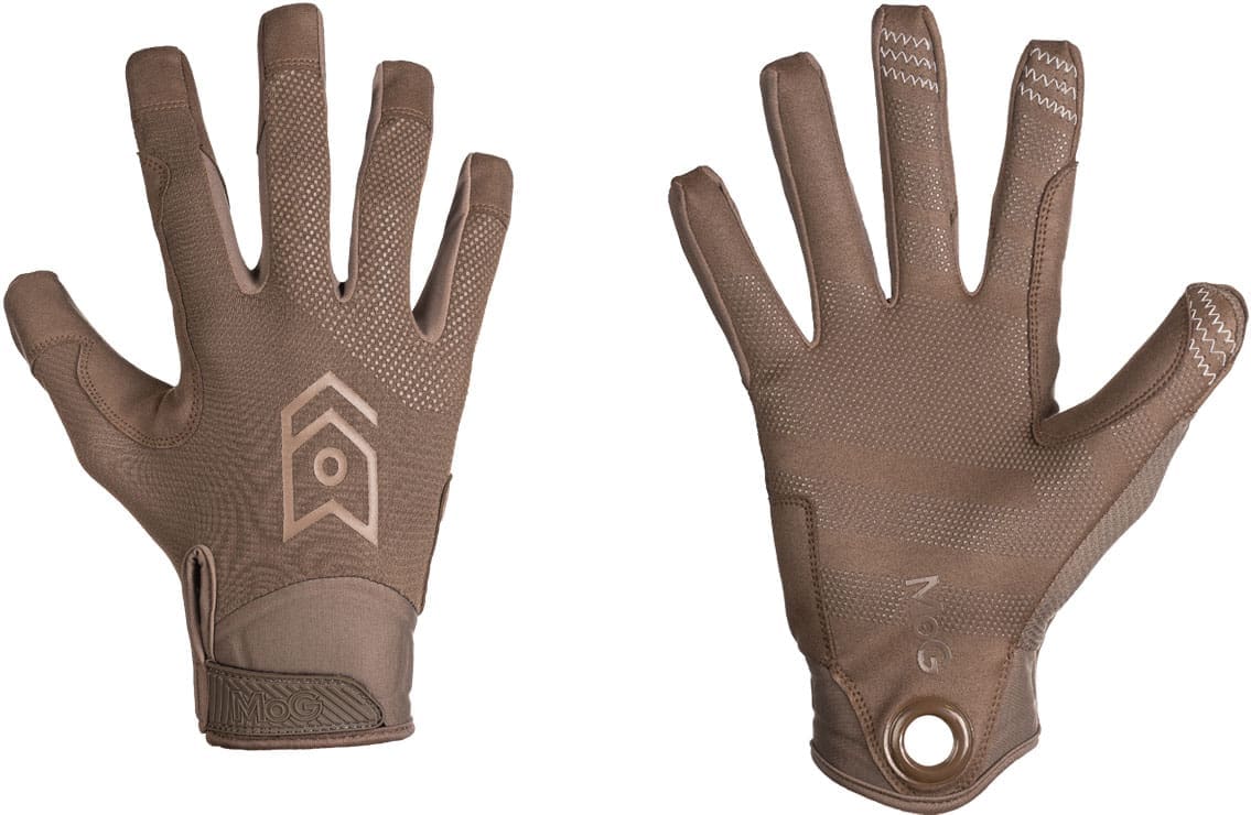 Cimdi MOG Target High Abrasion Coyote Brown — plaukstas un virspuses skats